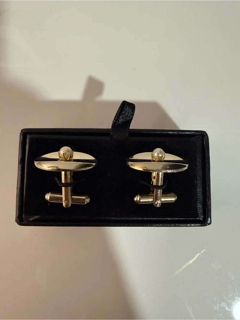 Oval Cufflinks with Pearl Accent